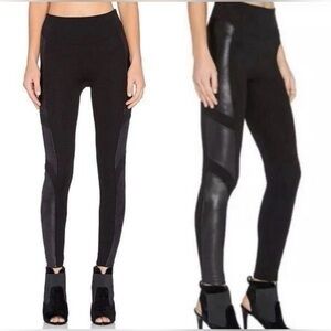 SPANX Moto Faux Leather Panel Leggings Size Small NWOT